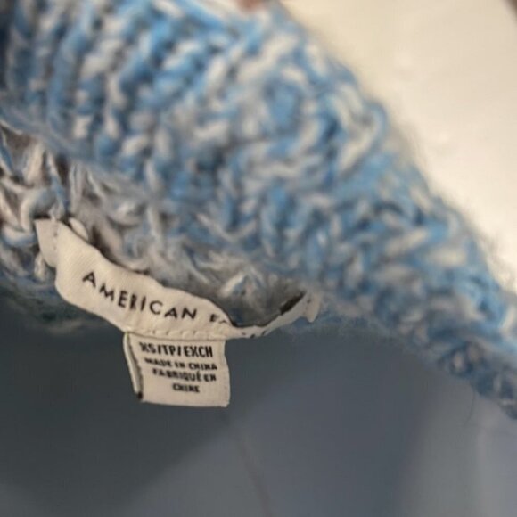 aeo Oversized Chunky Knit Blue Striped Sweater Size XS - Picture 6 of 7